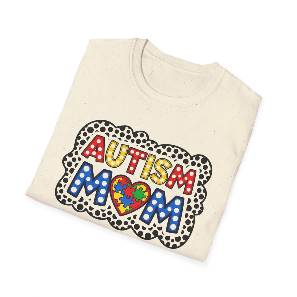 Autism Mom T-Shirt — Colorful Puzzle Heart Support Tee