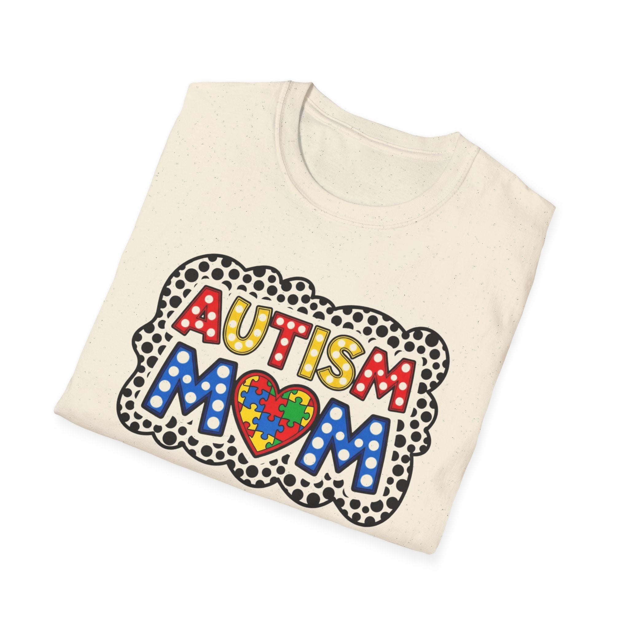 Autism Mom T-Shirt — Colorful Puzzle Heart Support Tee