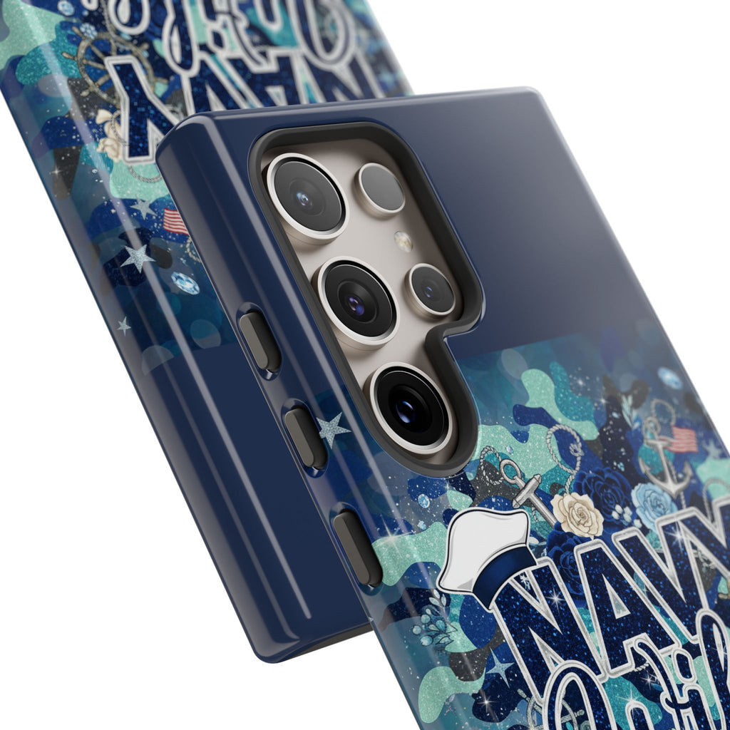 Navy Wife Tough Phone Case — Camouflage Military Tribute Protective Cover