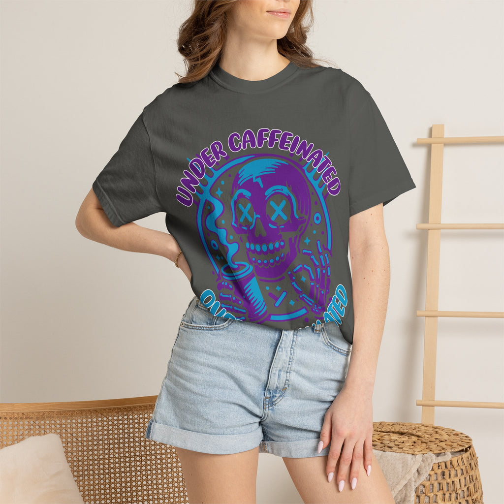 Under Caffeinated Over Stimulated Skull T-Shirt