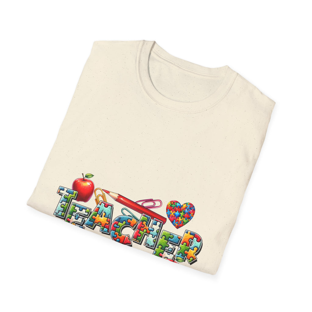 Teacher Appreciation T‑Shirt — Colorful School Icons & Hearts Design
