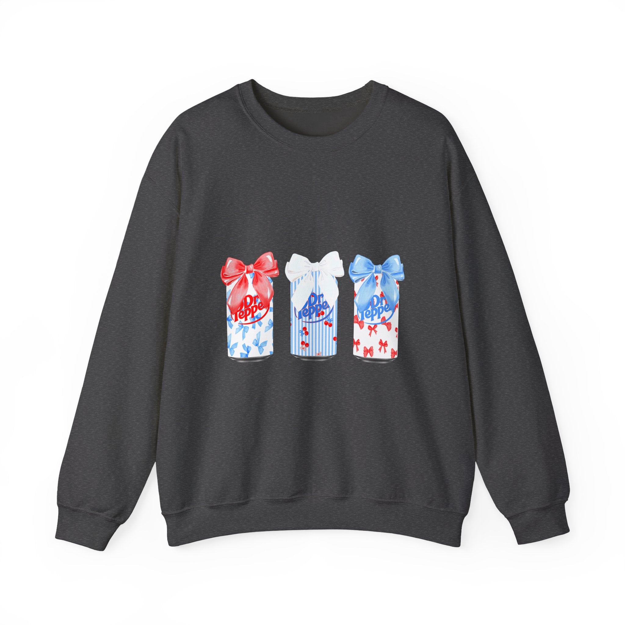Patriotic Gift Candles Crewneck Sweatshirt – Red White Blue Ribbon Candle Trio
