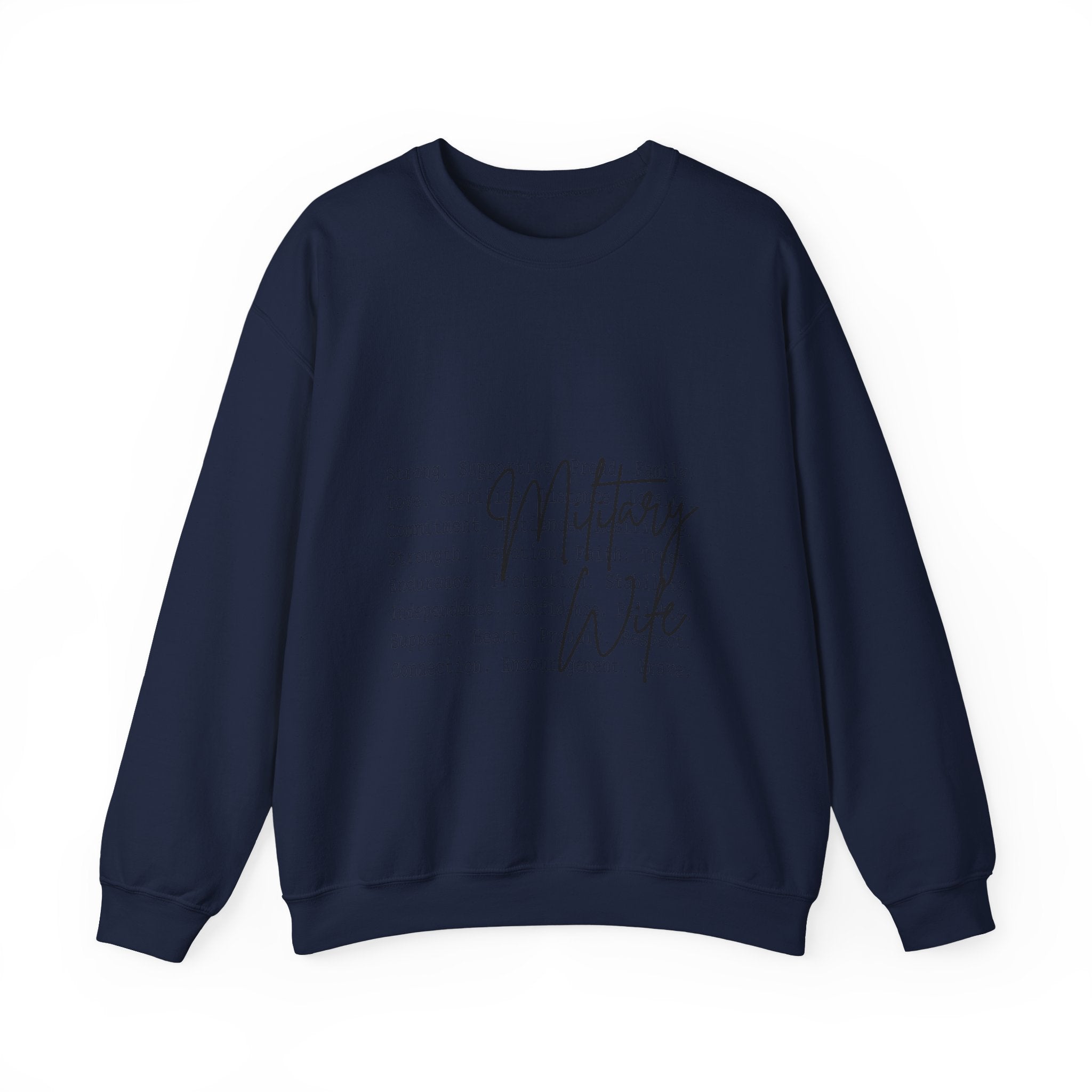 Military Wife Crewneck Sweatshirt – Soft White Tribute Pullover