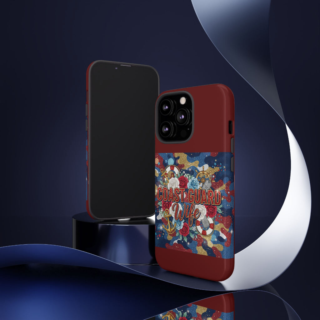 Coast Guard Wife Tough Phone Case — Patriotic Anchor & Lifebuoy Design