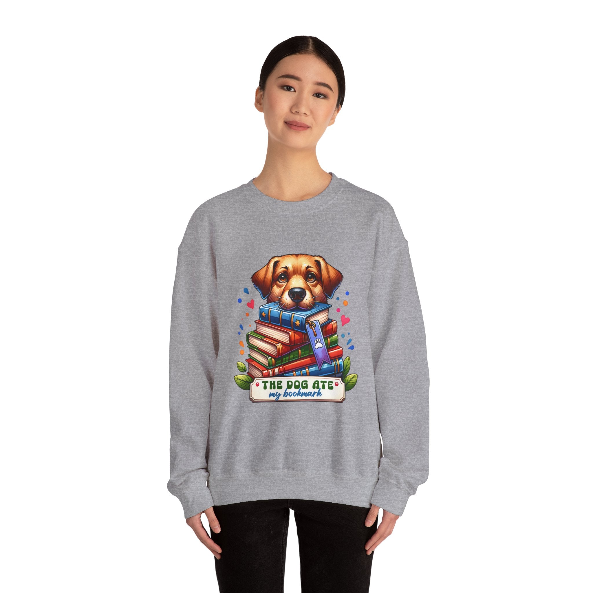 Dog Ate My Homework Sweatshirt — Cute Puppy & Books Back-to-School Crewneck