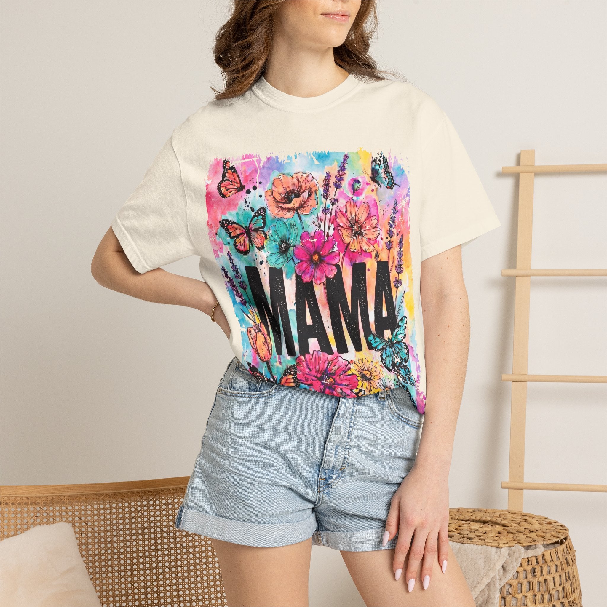 Mama Floral Tee — Colorful Butterflies & Flowers Mother's Day T-Shirt