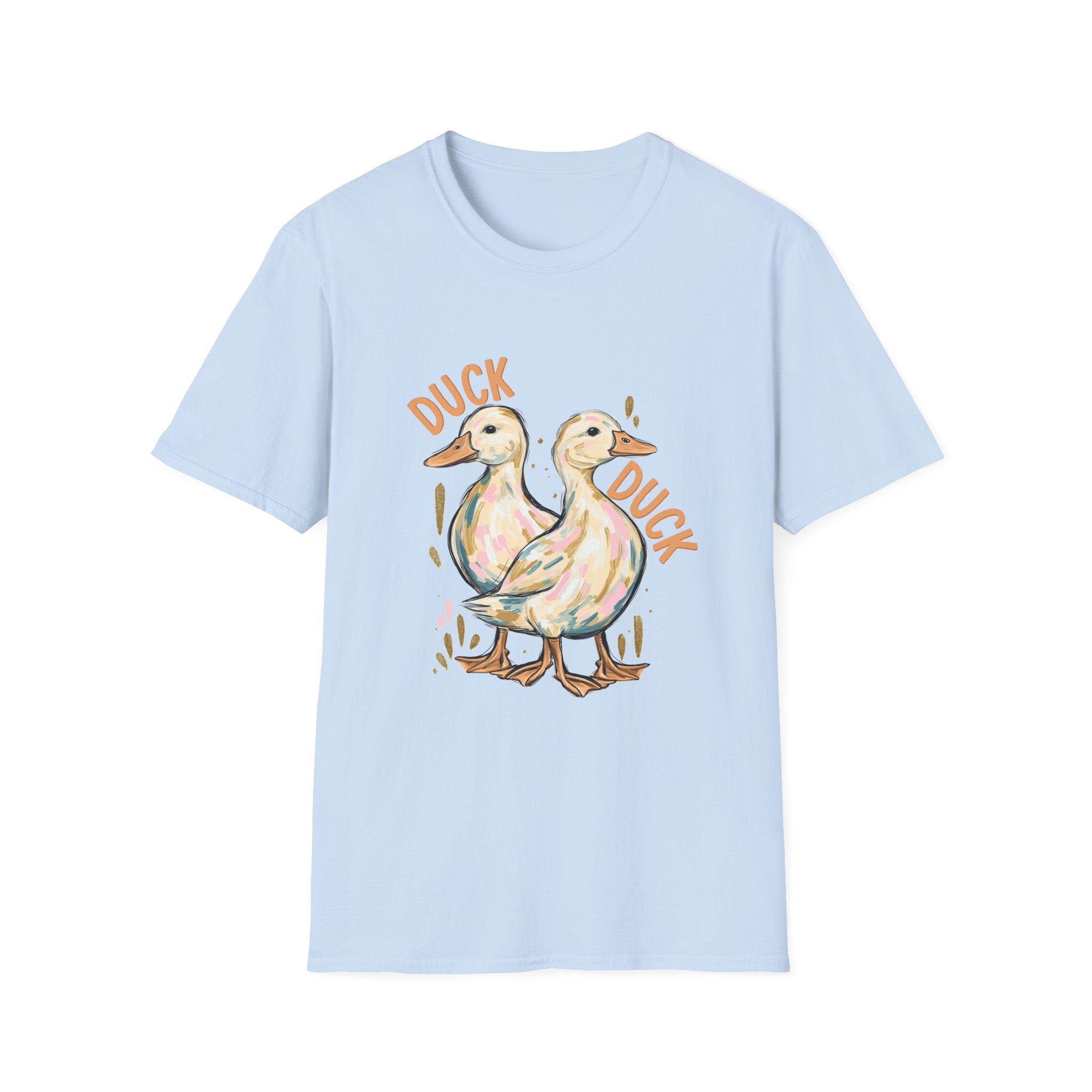 Double-sided Duck Duck Goose T-Shirt — Cute Pastel Duck & Goose Graphic Tee