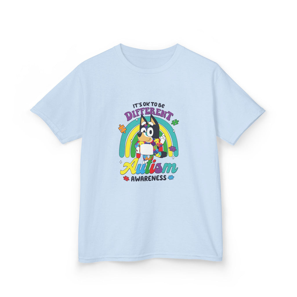 Kids Tee — "It's OK to Be Different" Autism Awareness Rainbow Shirt