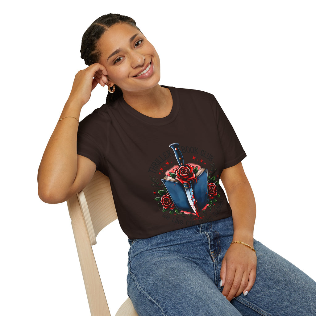 Thriller Book Club T-Shirt — “We Like Our Books Twisted” Graphic Tee