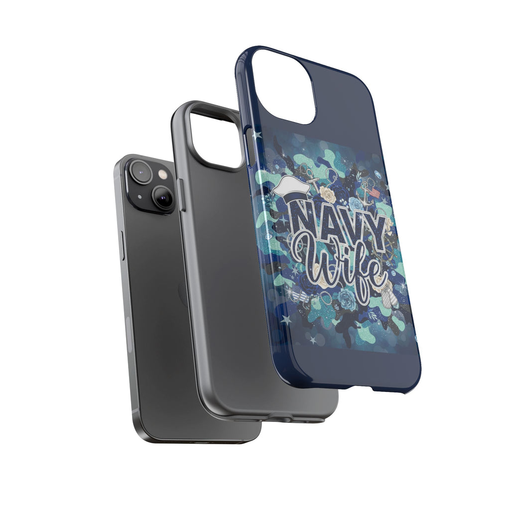 Navy Wife Tough Phone Case — Camouflage Military Tribute Protective Cover