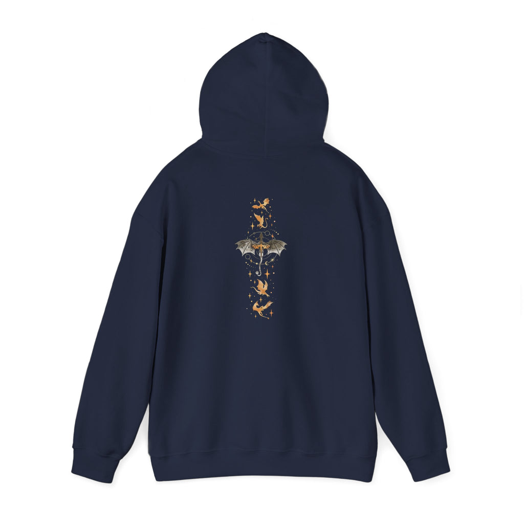 Bookish Bat Hoodie — Vintage Flying Books Graphic Pullover