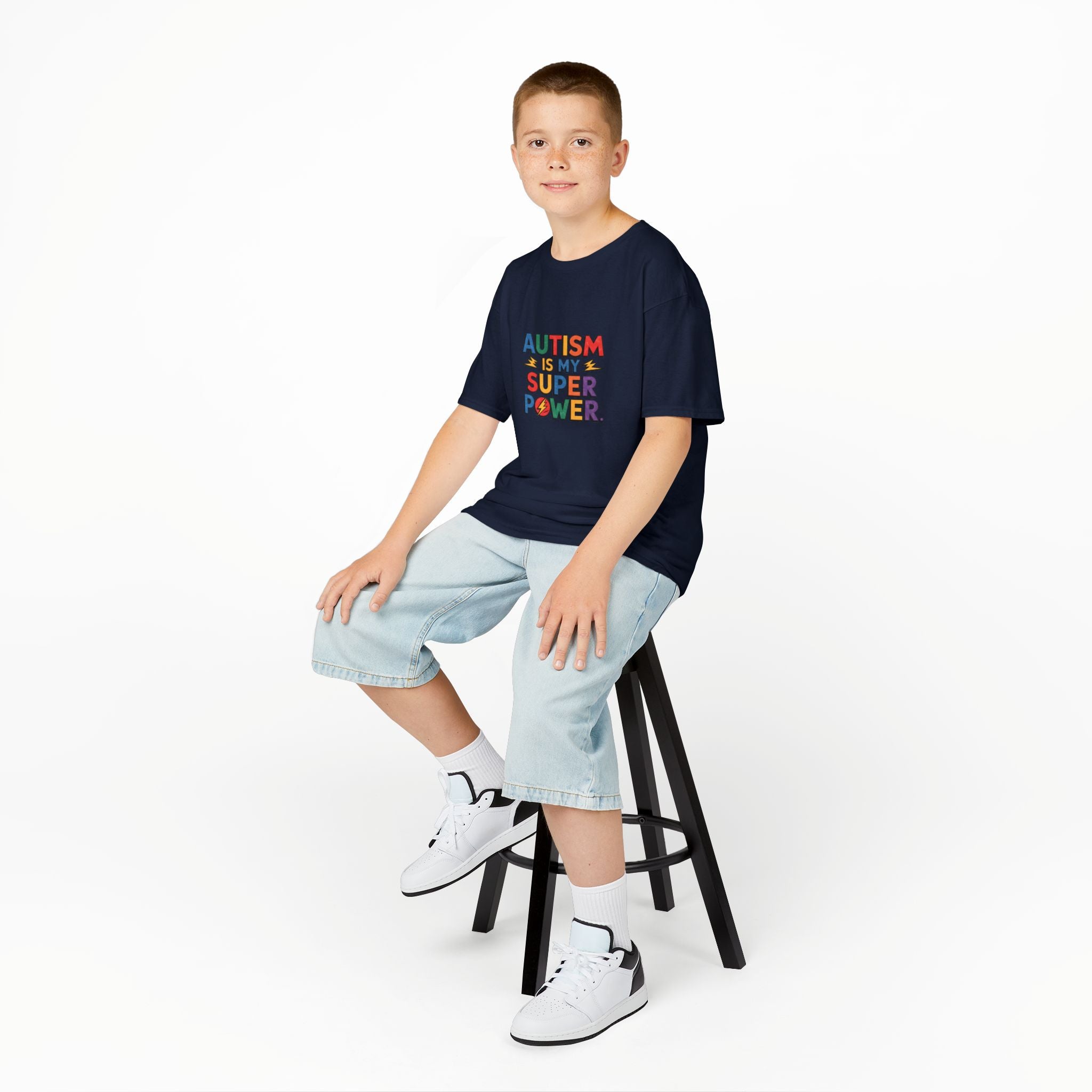 Kids T-Shirt — "Autism Is My Superpower" Colorful Pride Tee for Autism Awareness
