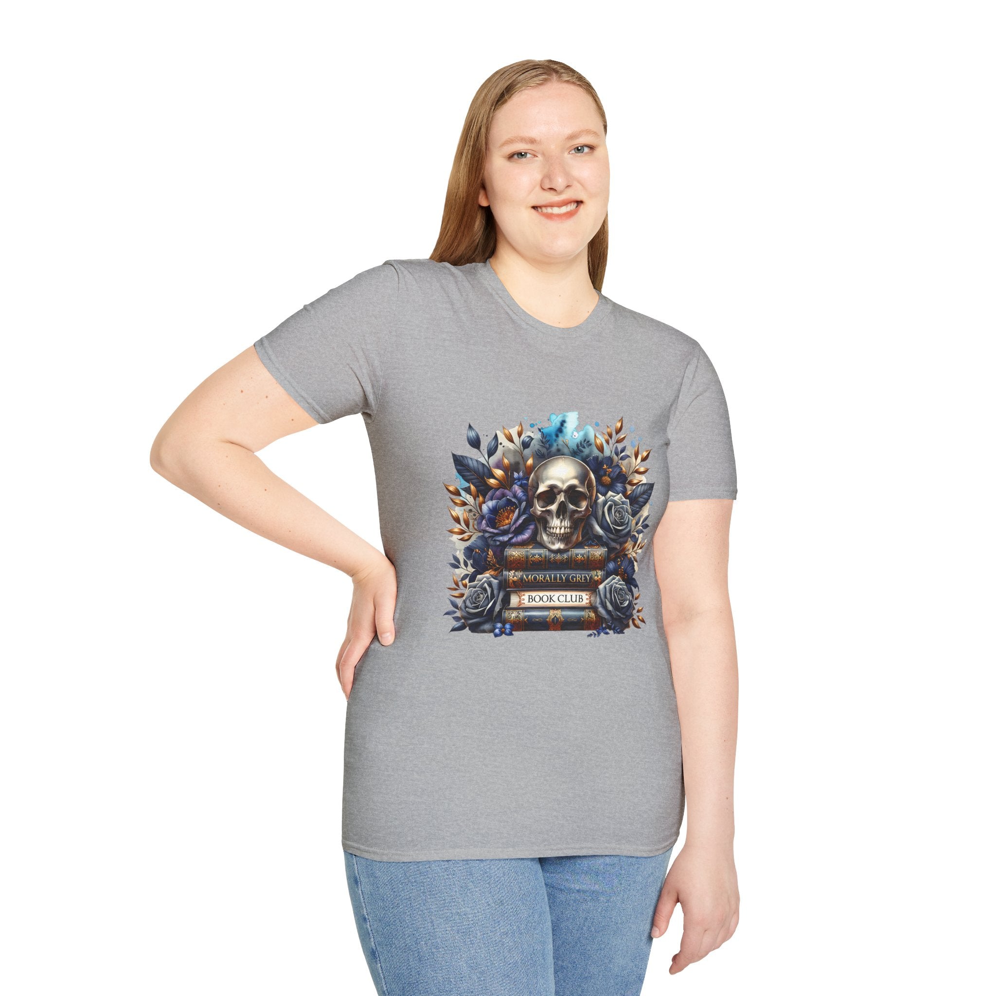 Skull & Roses Book Club T-Shirt — Gothic Literary Graphic Tee