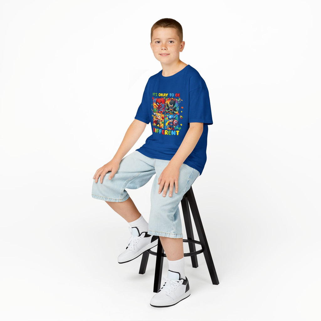 Kids 'It's Okay to Be Different' Graphic Tee — Colorful Inclusive Cartoon Design