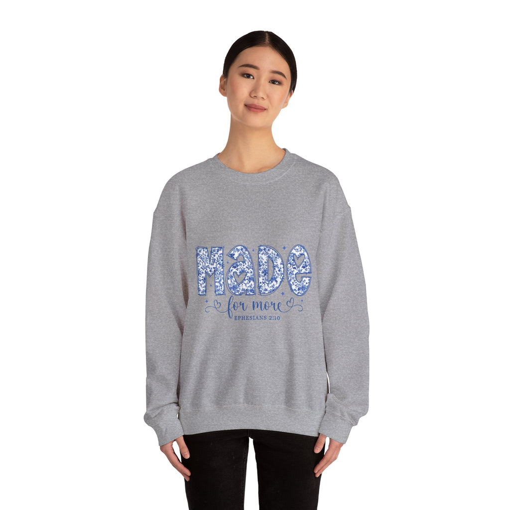 Sweatshirt — "Made for More" Floral Inspirational Crewneck