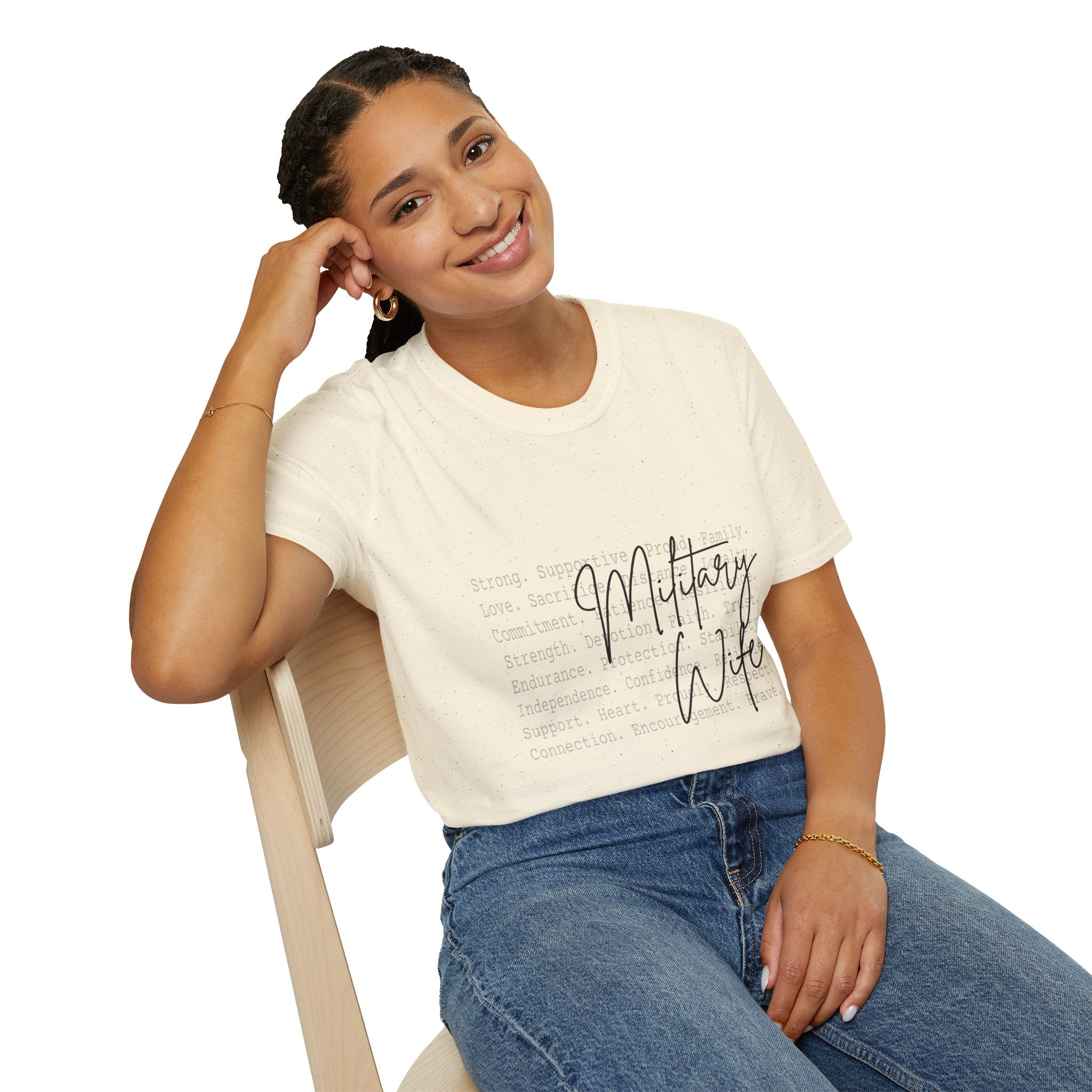 Military Wife T-Shirt — Script Graphic Tee for Military Spouses