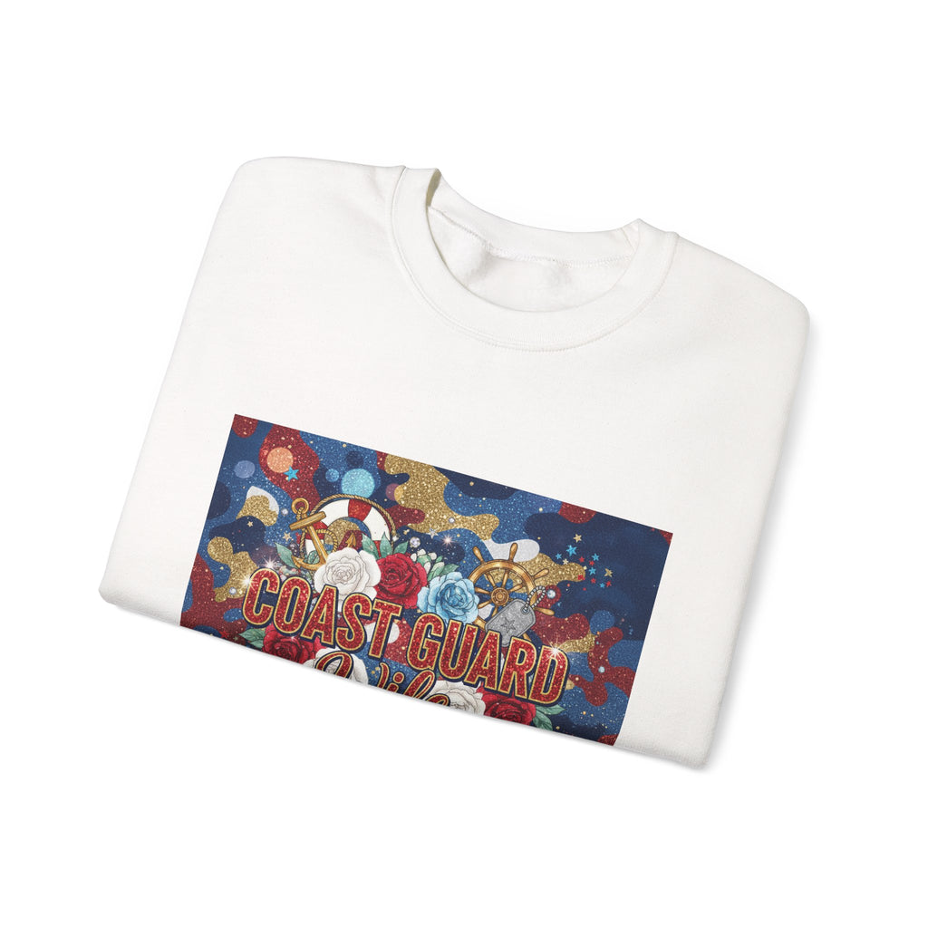 Coast Guard Mom Crewneck Sweatshirt - Patriotic Sea Rescue Design