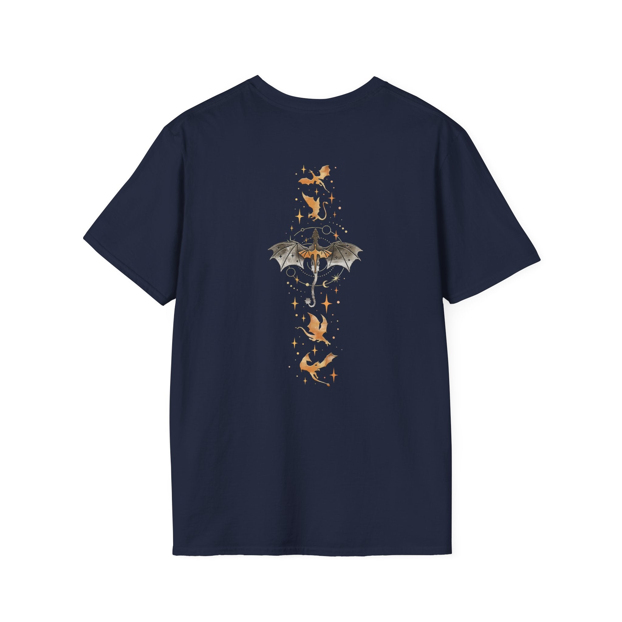 Book Dragon T-Shirt — Vintage Magical Books & Bat Illustration
