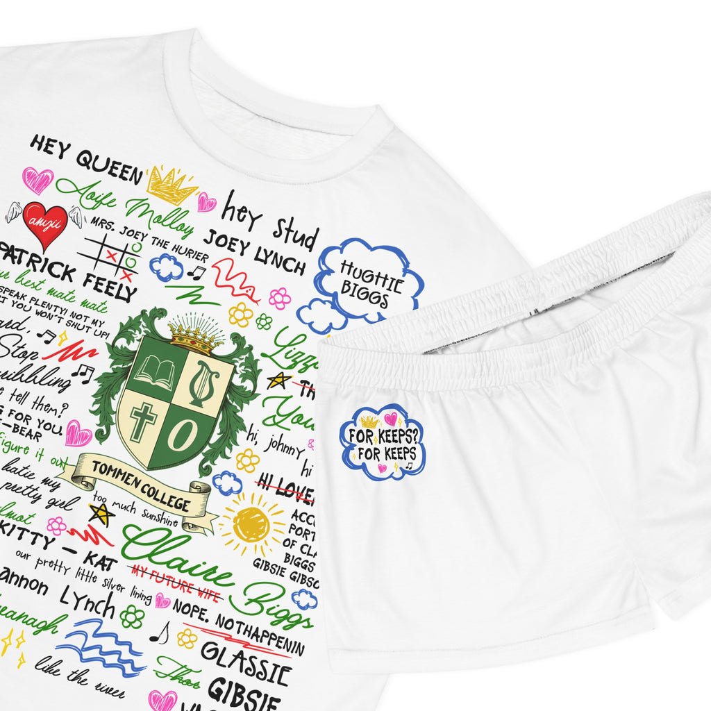 Women’s Pajama Set — 'For Keeps? For Keeps' Cozy Short Sleepwear with Playful Graphic Back