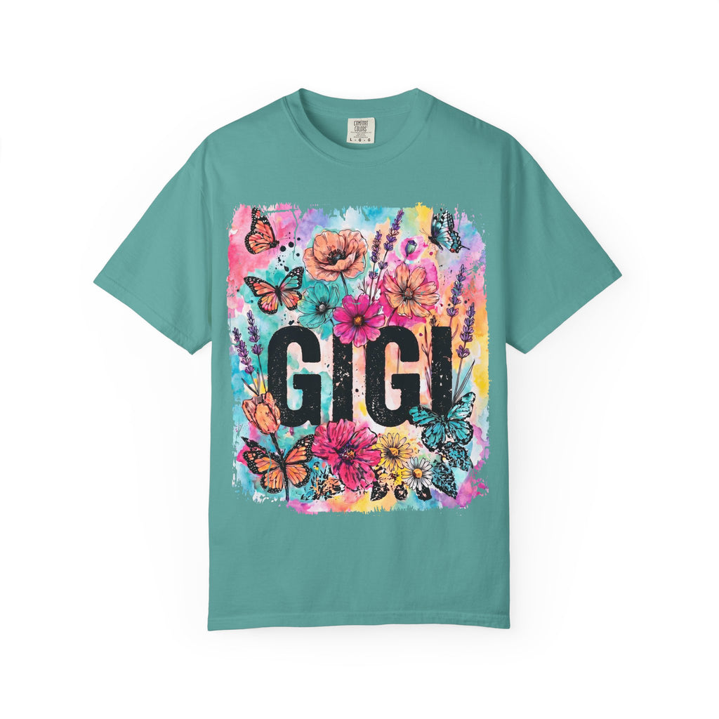 Gigi Floral Graphic T-Shirt — Colorful Butterflies & Flowers Gift Tee