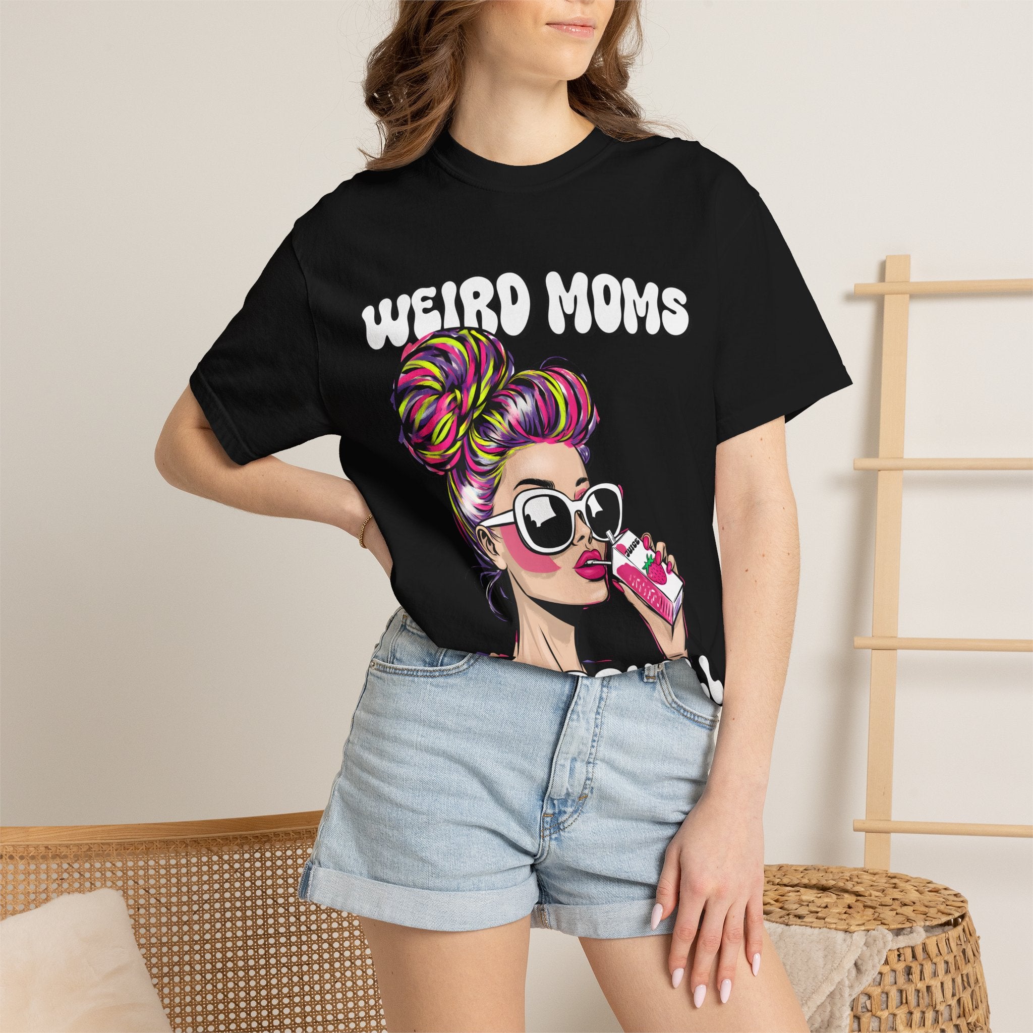 Weird Moms Homeschool Graphic T-Shirt — Retro Pop Art Mom Tee