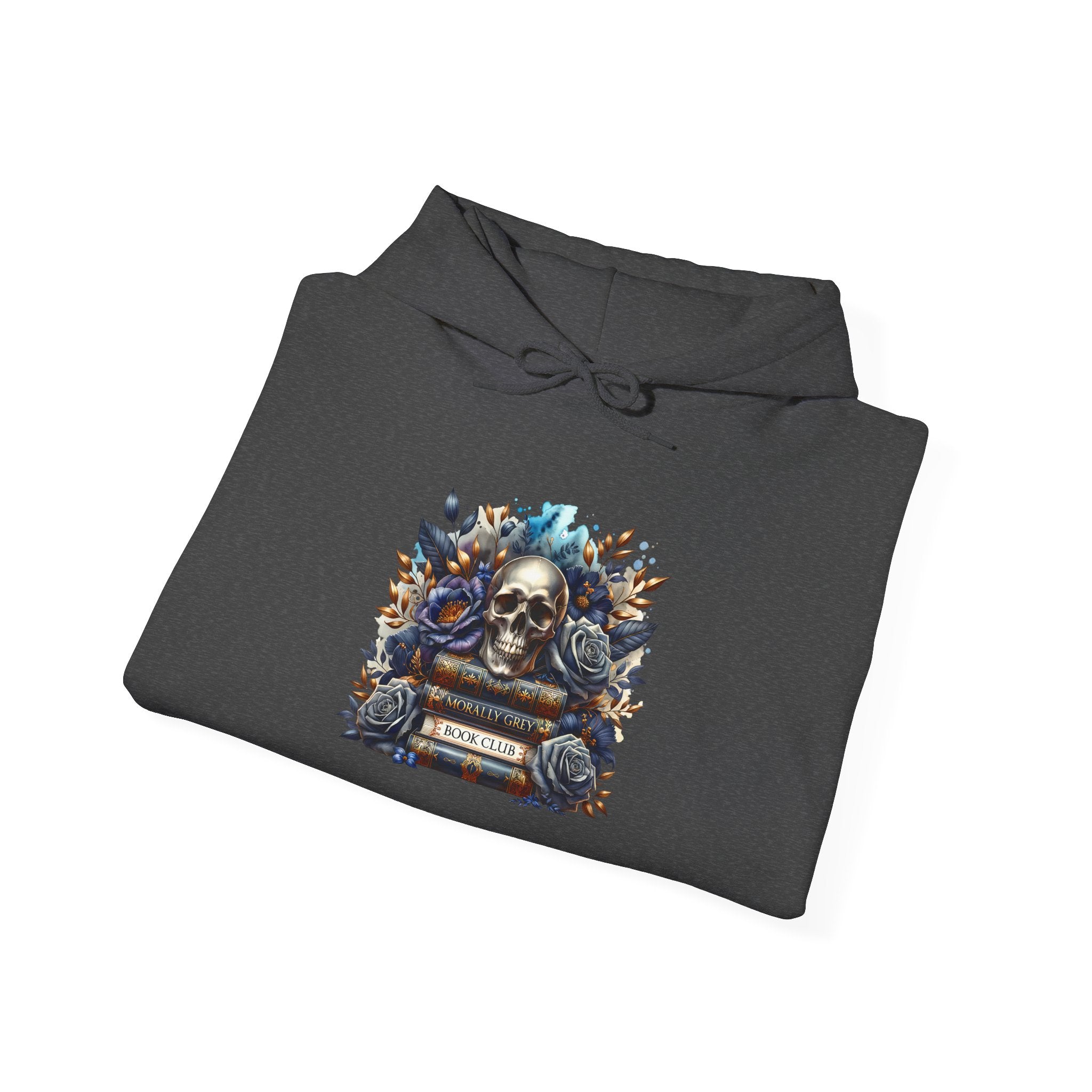 Skull & Roses Hoodie — Gothic Floral Skull Graphic Sweatshirt