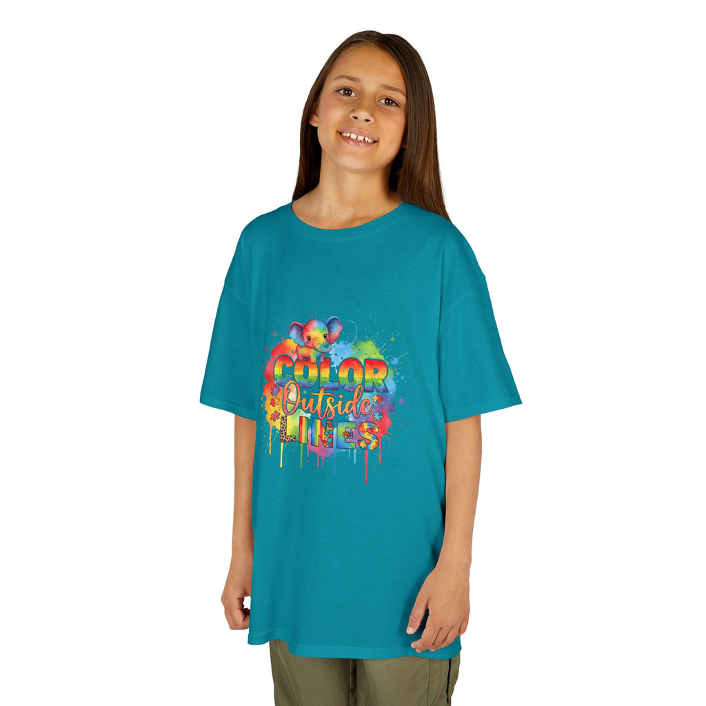 Kids T-Shirt — Color Outside the Lines Rainbow Drip Tee