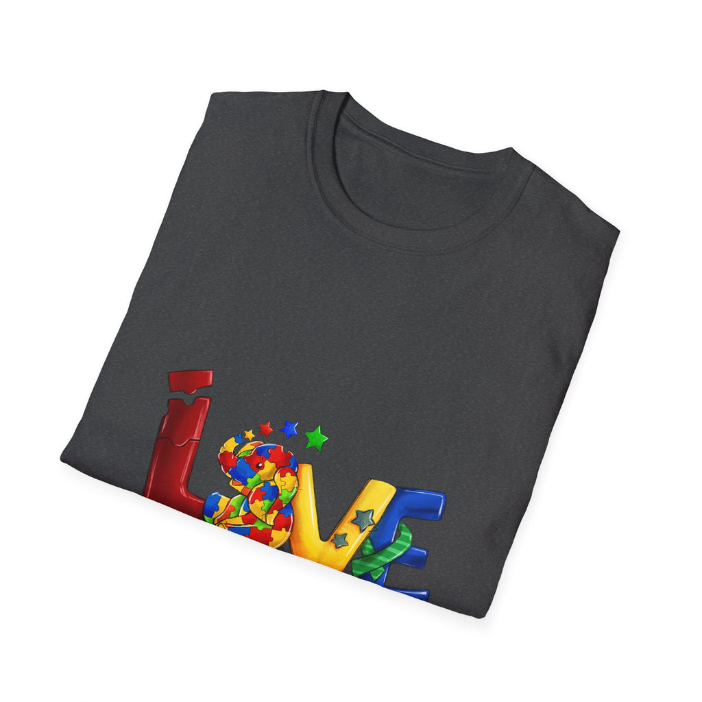LOVE Needs No Words T‑Shirt — Colorful Puzzle Heart Autism Awareness Tee