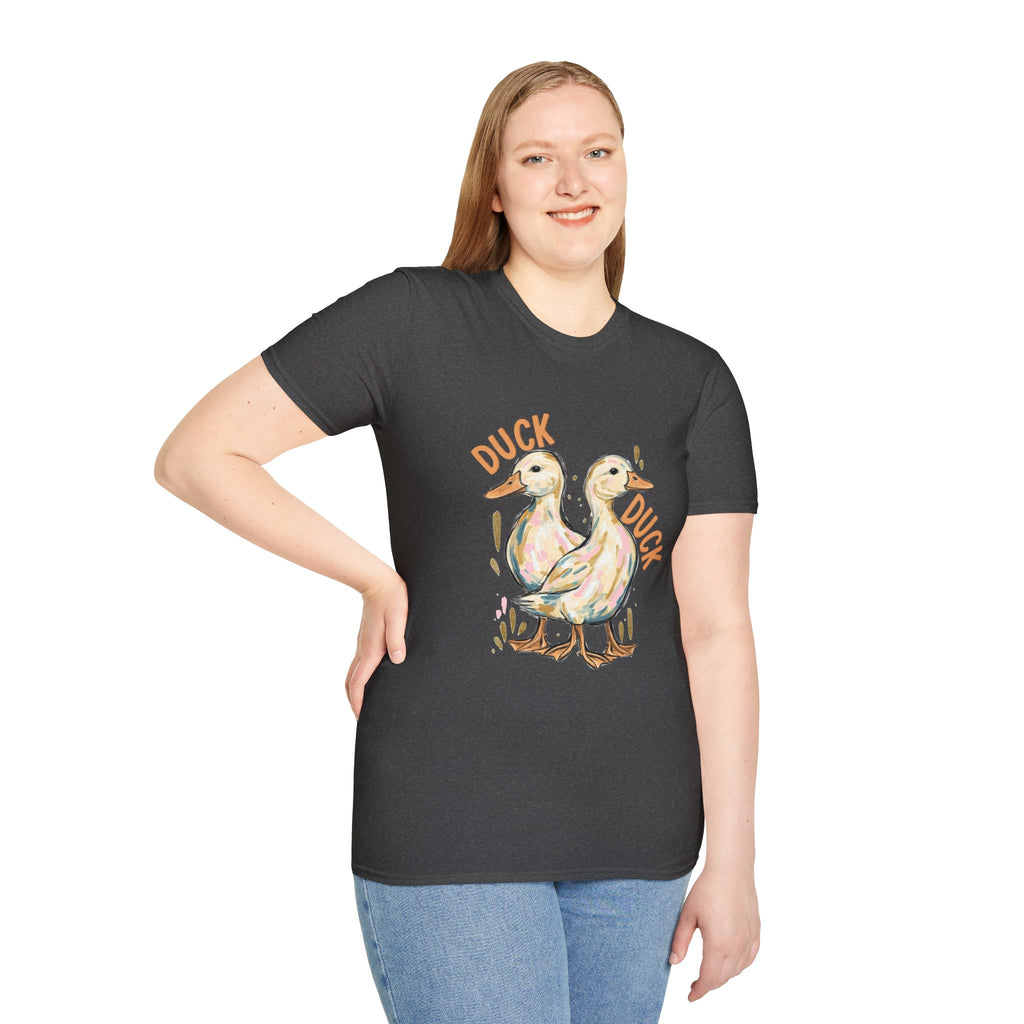 Double-sided Duck Duck Goose T-Shirt — Cute Pastel Duck & Goose Graphic Tee