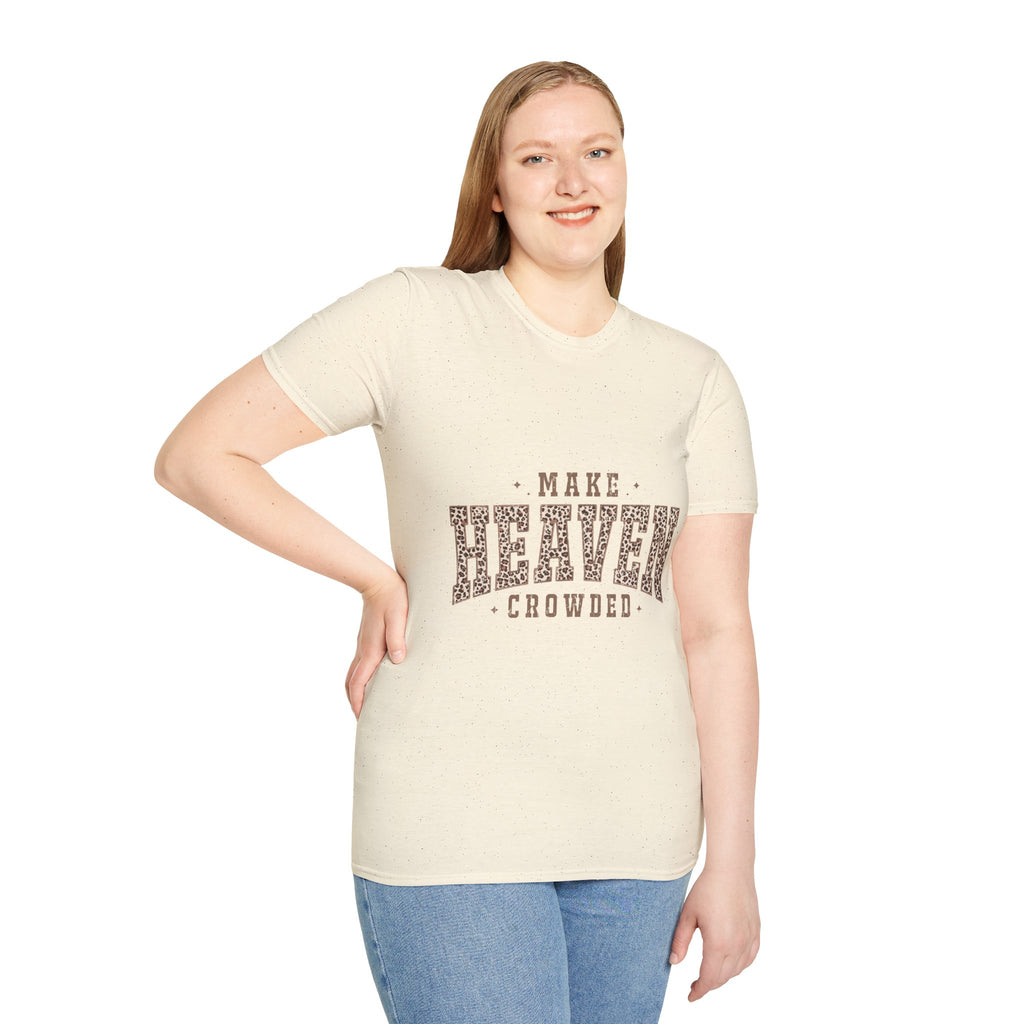 Make Heaven Crowded T-Shirt — Christian Faith Leopard Print Tee