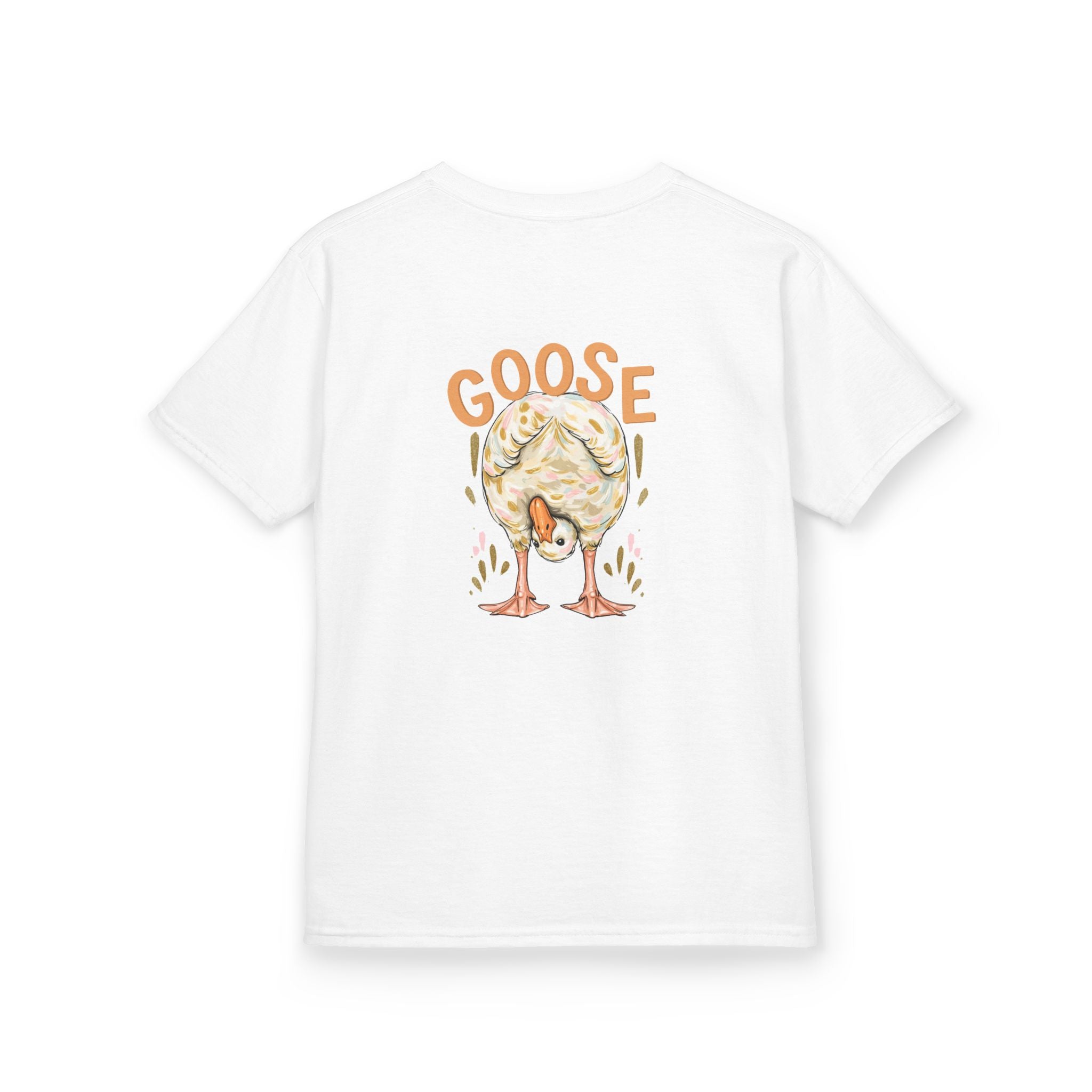 Kids Tee — Cute Duck & Goose Illustration ("Duck Duck" Front, "Goose" Back)