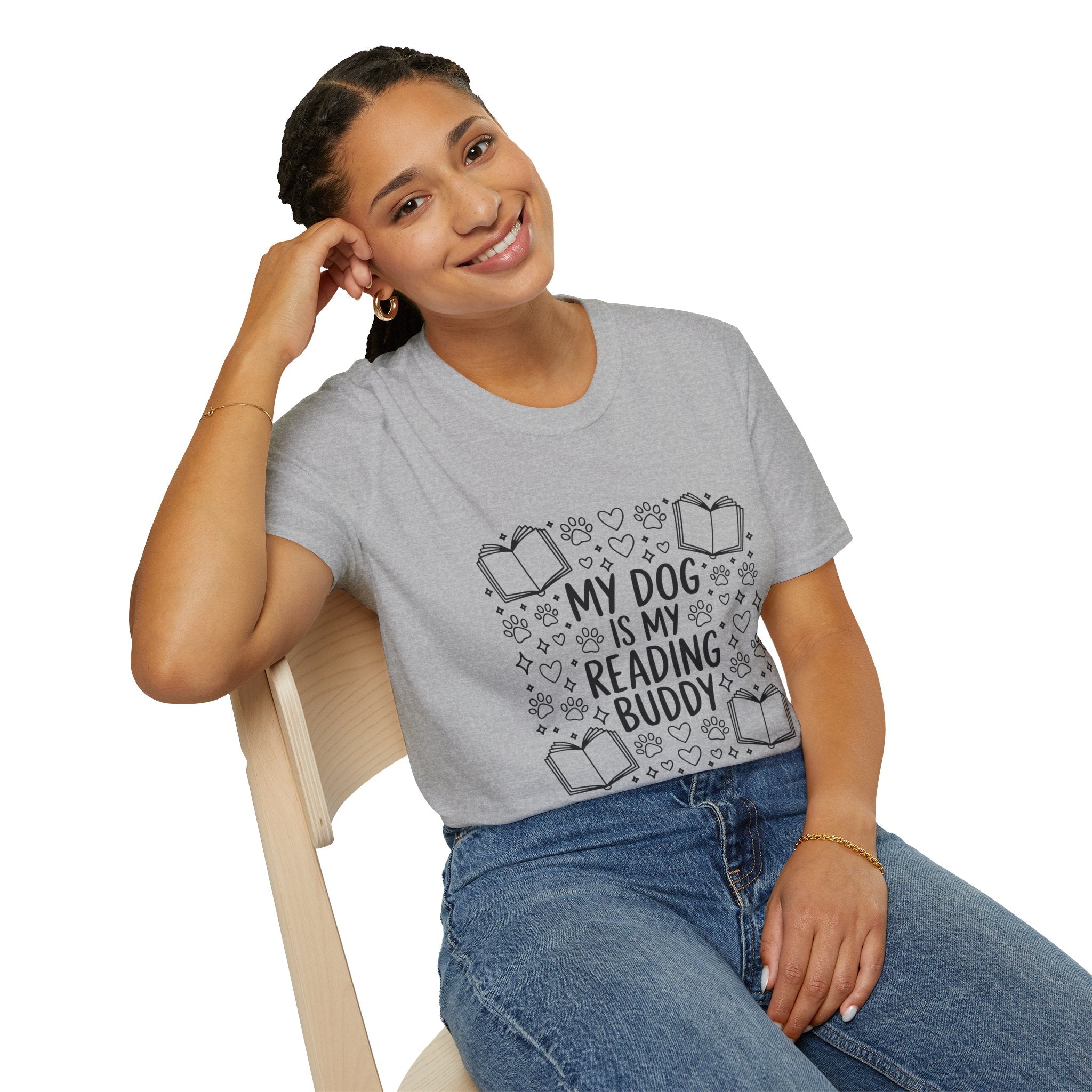 My Dog Is My Reading Buddy T-Shirt — Cute Book Lover & Dog Mom Tee