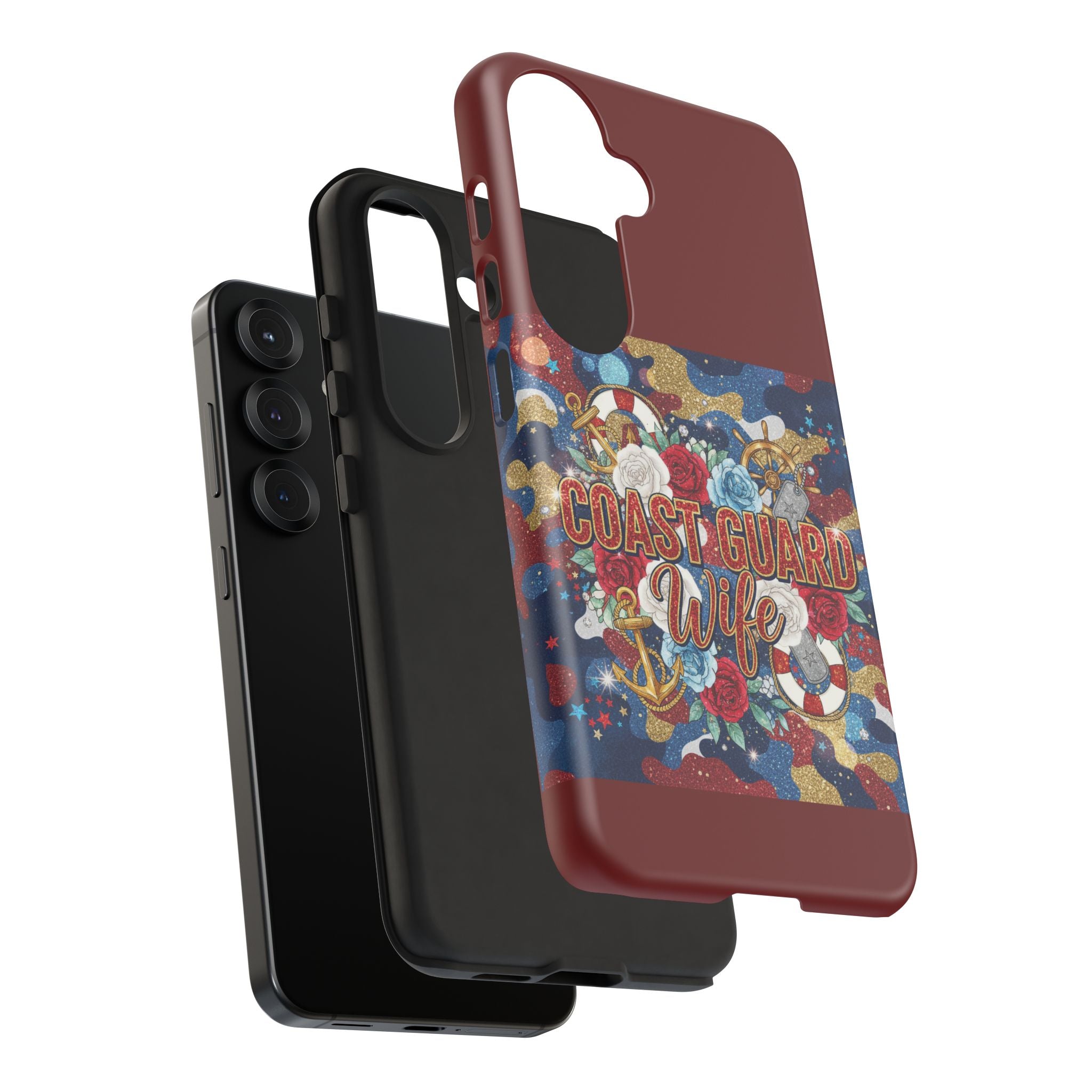 Coast Guard Wife Tough Phone Case — Patriotic Anchor & Lifebuoy Design