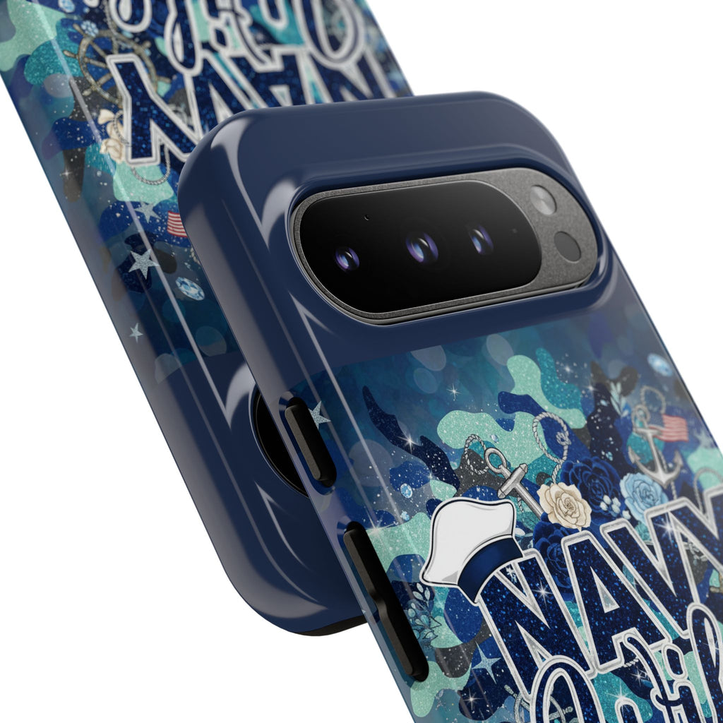 Navy Wife Tough Phone Case — Camouflage Military Tribute Protective Cover