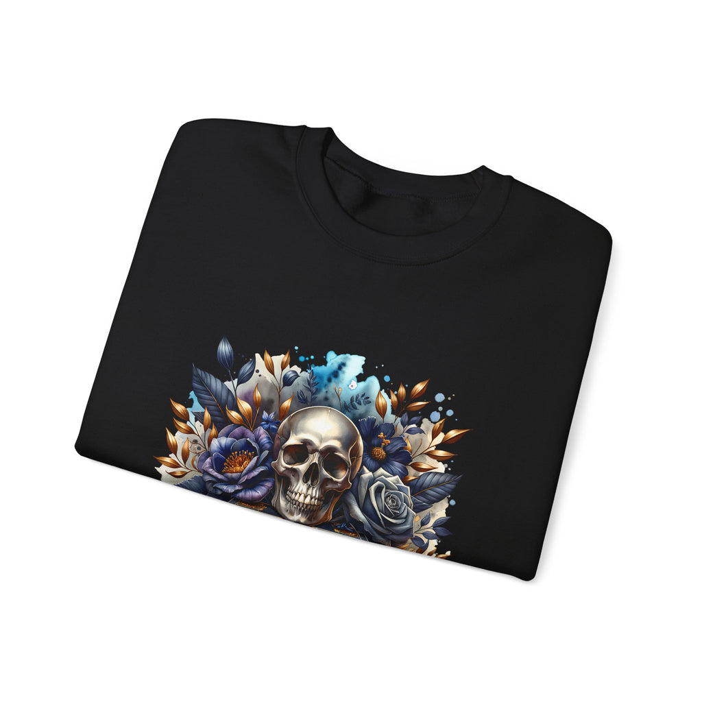 Skull & Books Crewneck Sweatshirt — Gothic Book Club Sweater