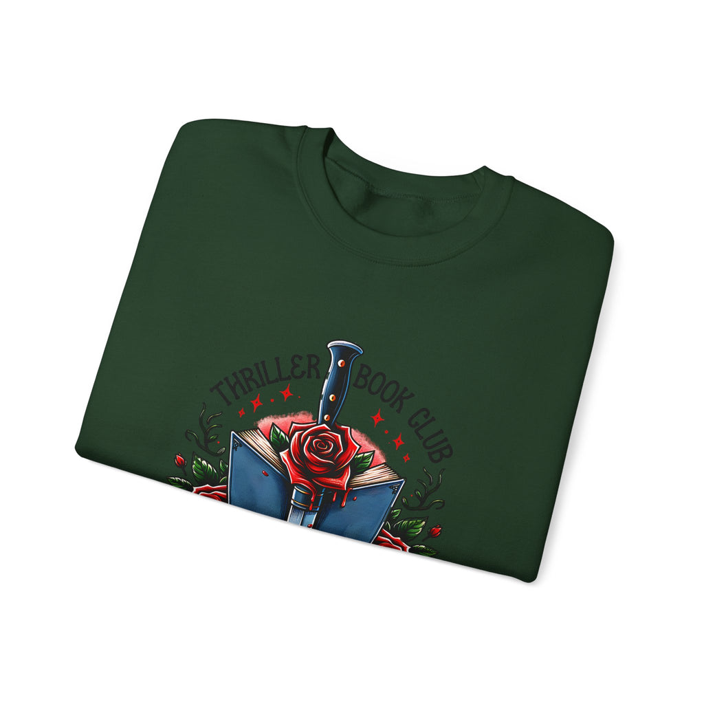 Thriller Book Club Sweatshirt — "We Like Our Books Flipped" Gothic Rose & Dagger Crewneck