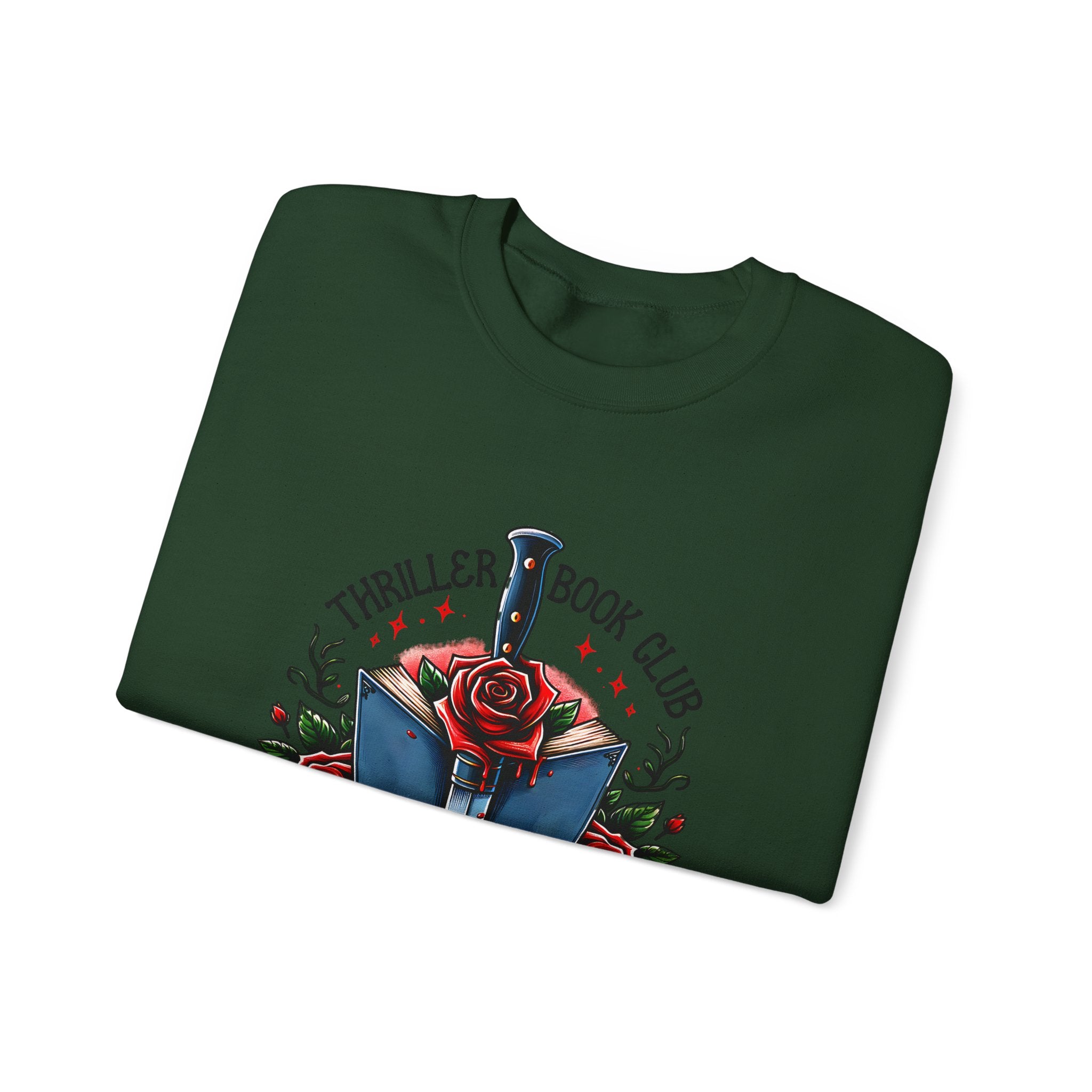 Thriller Book Club Sweatshirt — "We Like Our Books Flipped" Gothic Rose & Dagger Crewneck