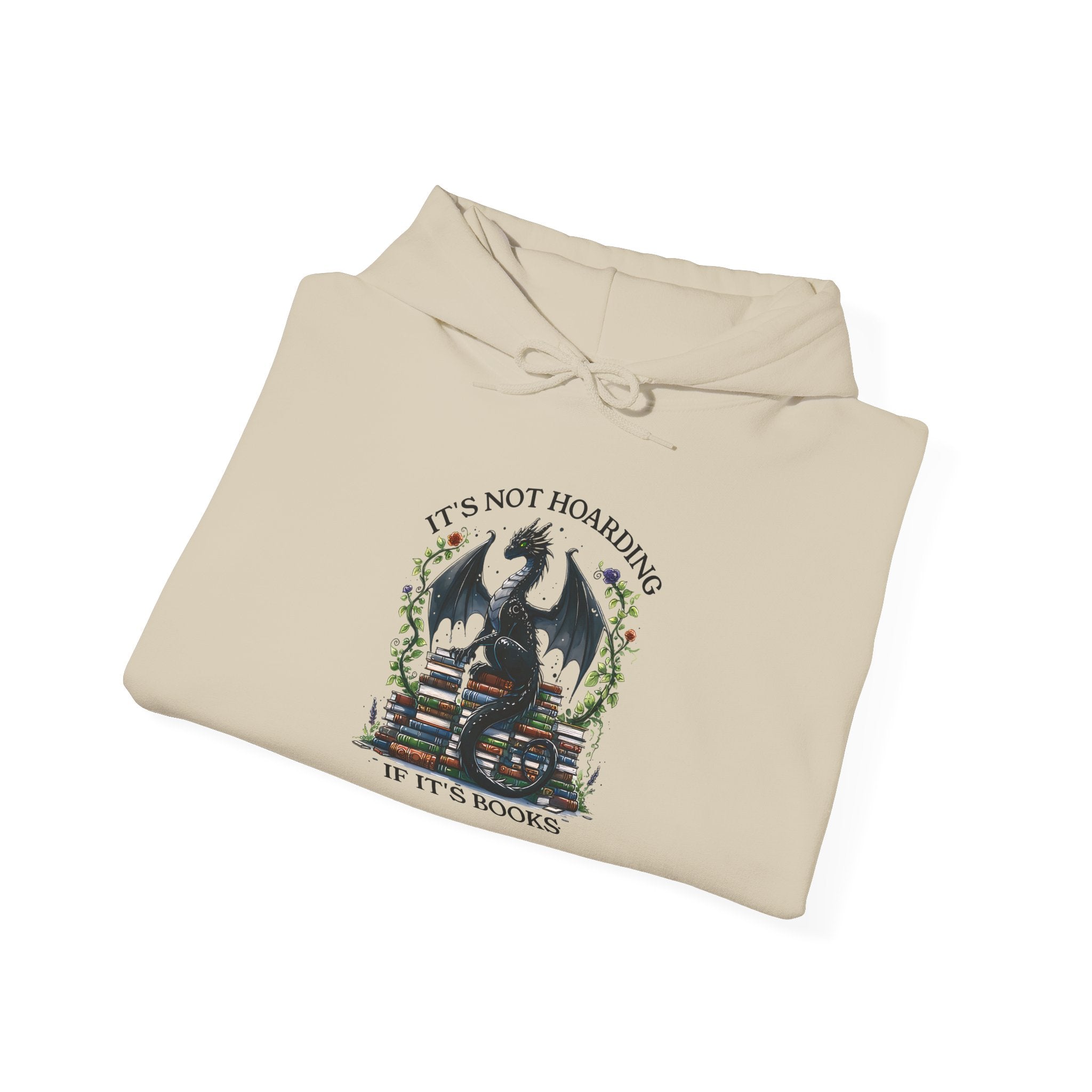 Hoodie — "It's Not Roaring if It's Books" Dragon Booklover Graphic Hoodie