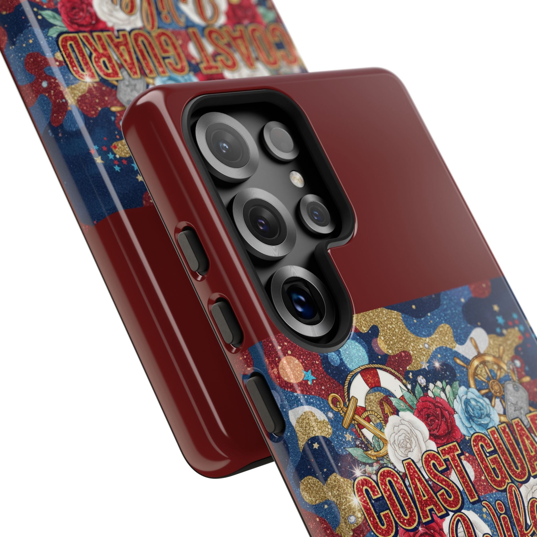 Coast Guard Wife Tough Phone Case — Patriotic Anchor & Lifebuoy Design