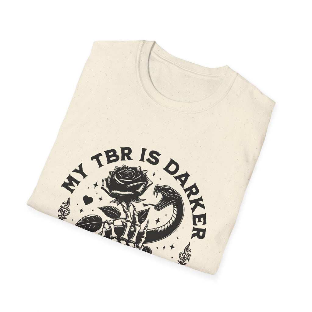 Gothic Booklover T-Shirt — “My TBR Is Darker Than My Soul” Graphic Tee