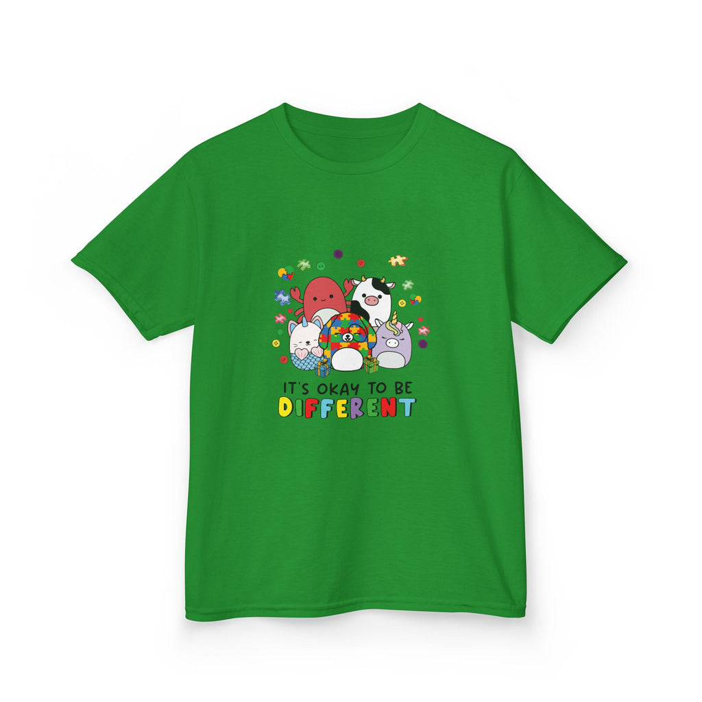 Kids Tee — "It's Okay to Be Different" Colorful Diversity Cartoon Shirt