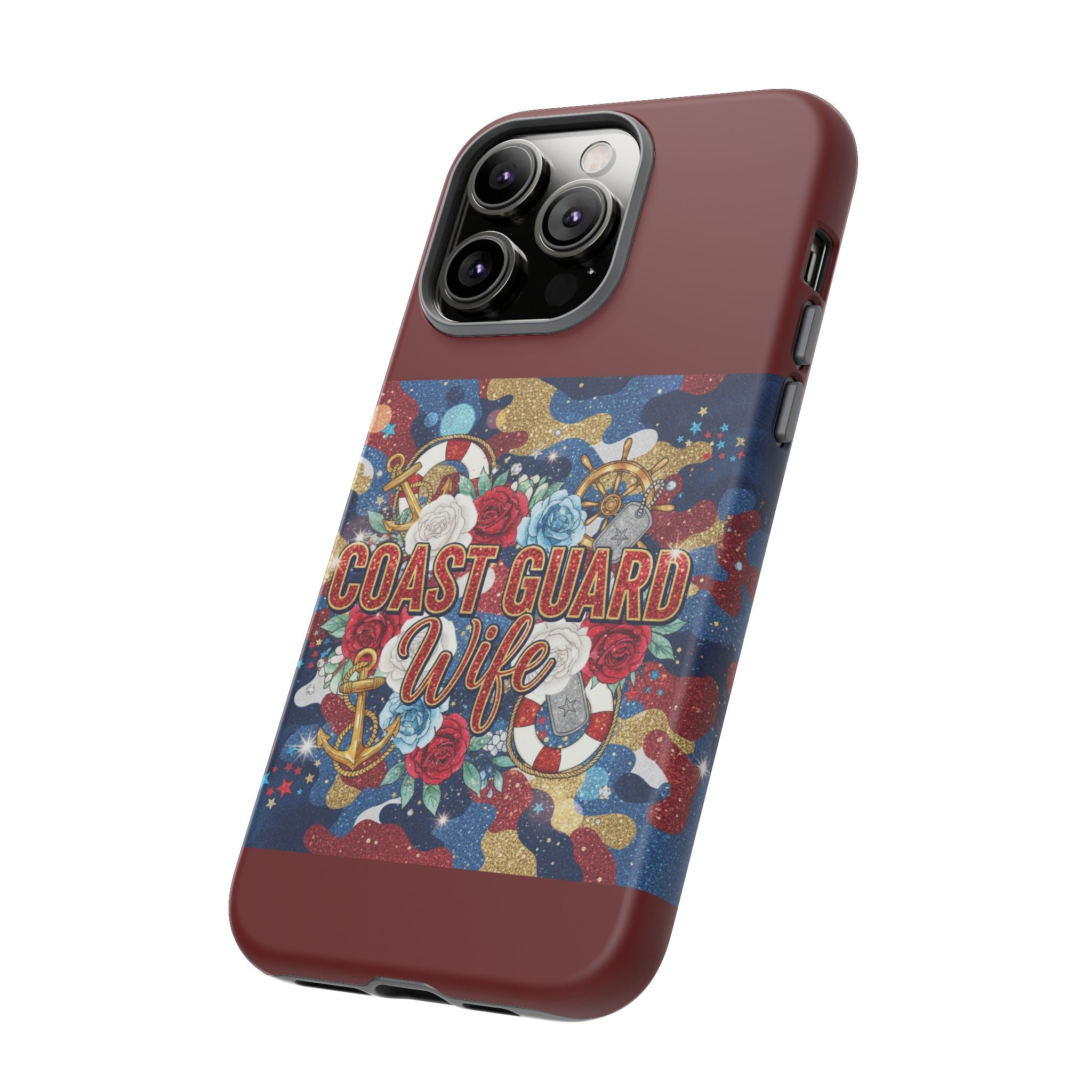 Coast Guard Wife Tough Phone Case — Patriotic Anchor & Lifebuoy Design