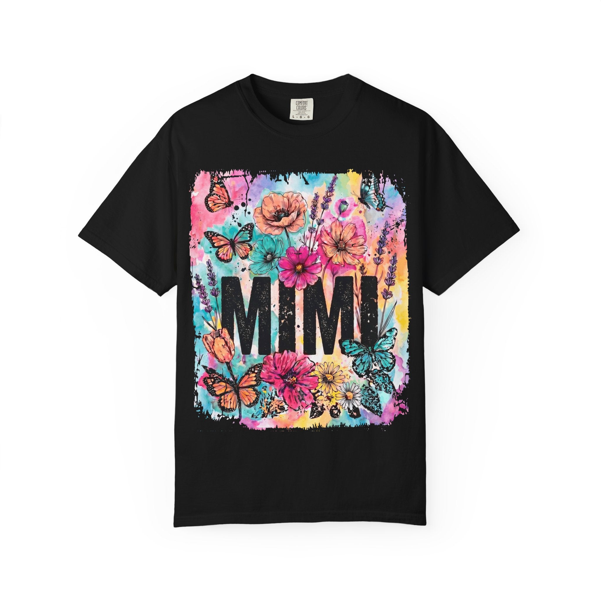 MIMI Floral Butterflies T-Shirt — Colorful Watercolor Garden Tee