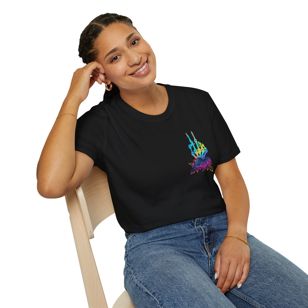 Double-sided Difficult and Talks Back T-Shirt — Colorful Skull Sailor Graphic Tee