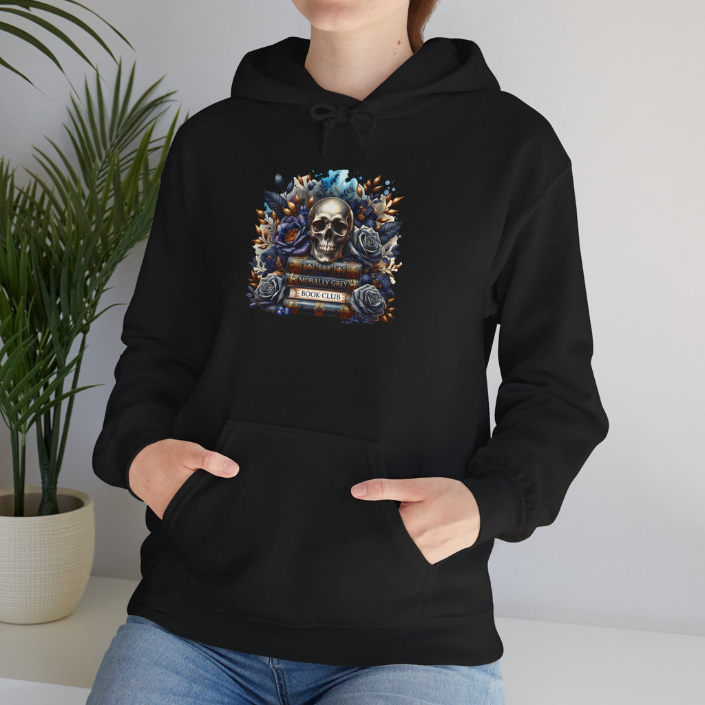 Skull & Roses Hoodie — Gothic Floral Skull Graphic Sweatshirt