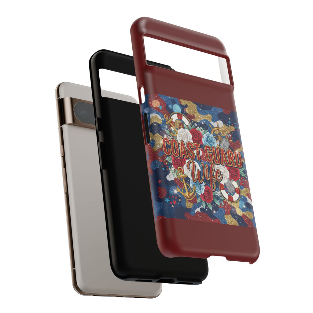 Coast Guard Wife Tough Phone Case — Patriotic Anchor & Lifebuoy Design