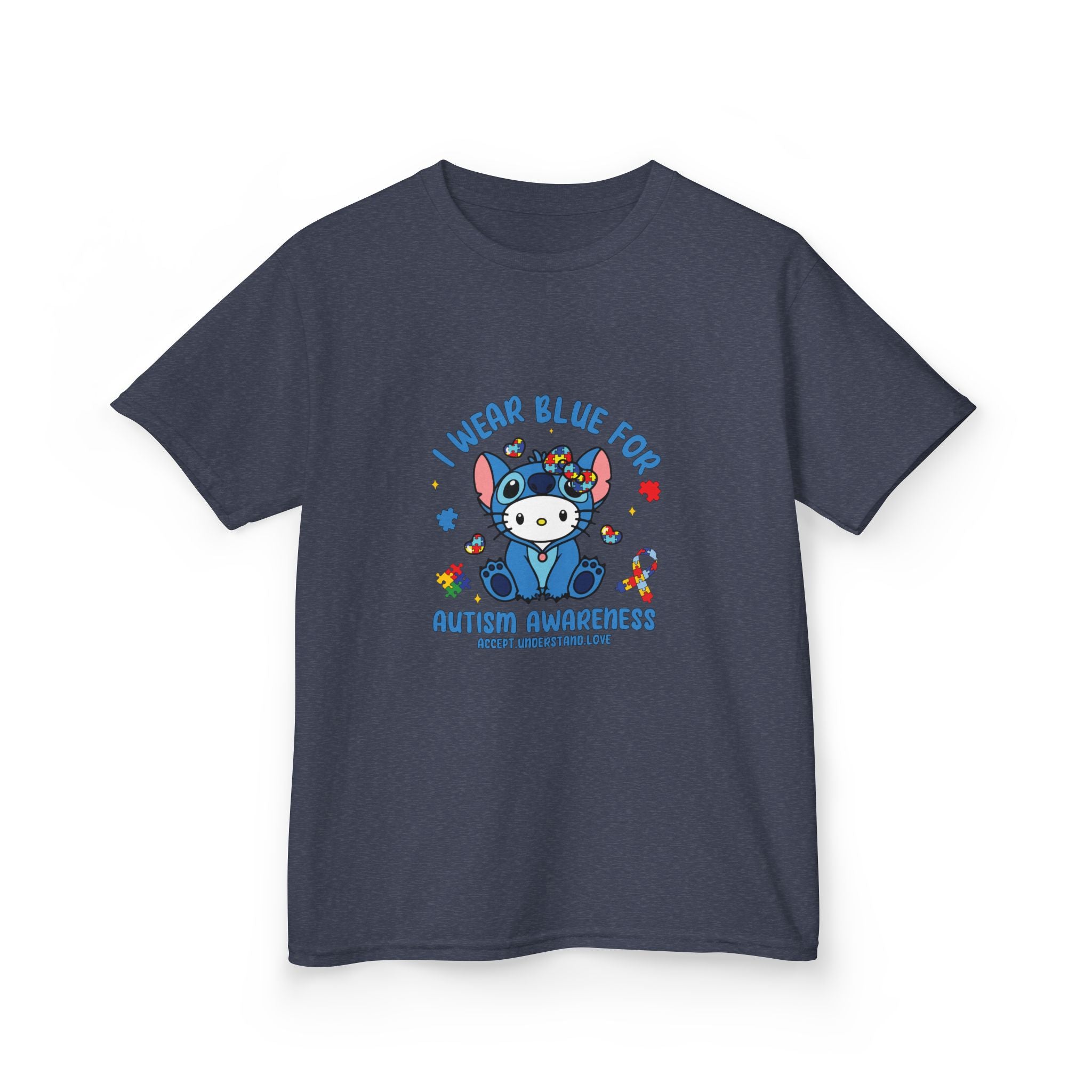 Kids Tee — "I Wear Blue for Autism Awareness" Cute Panda Autism Awareness Shirt