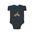 Colorful Castle Baby Bodysuit – Infant Onesie with Rainbow Fairy-Tale Castle Print