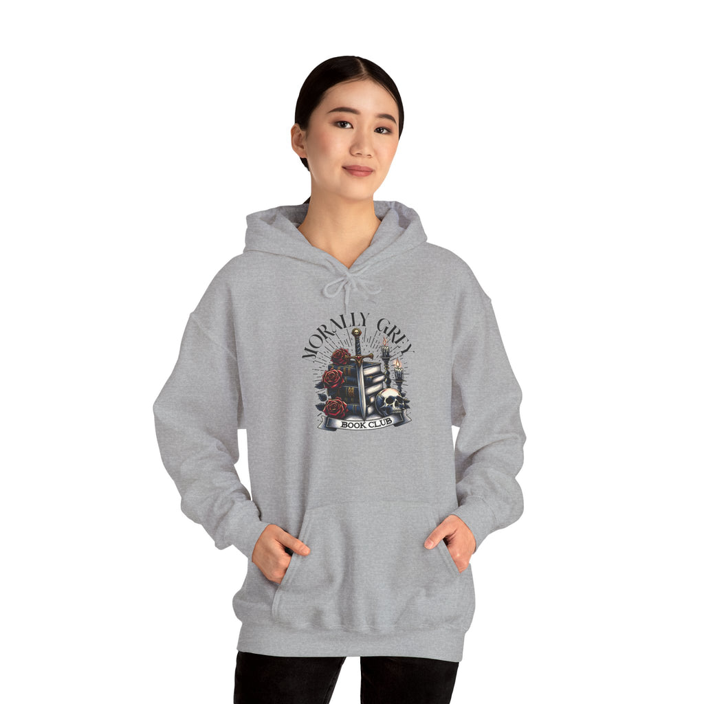 Horror Girl Graphic Hoodie – Gothic Roses & Vintage Candle Illustration