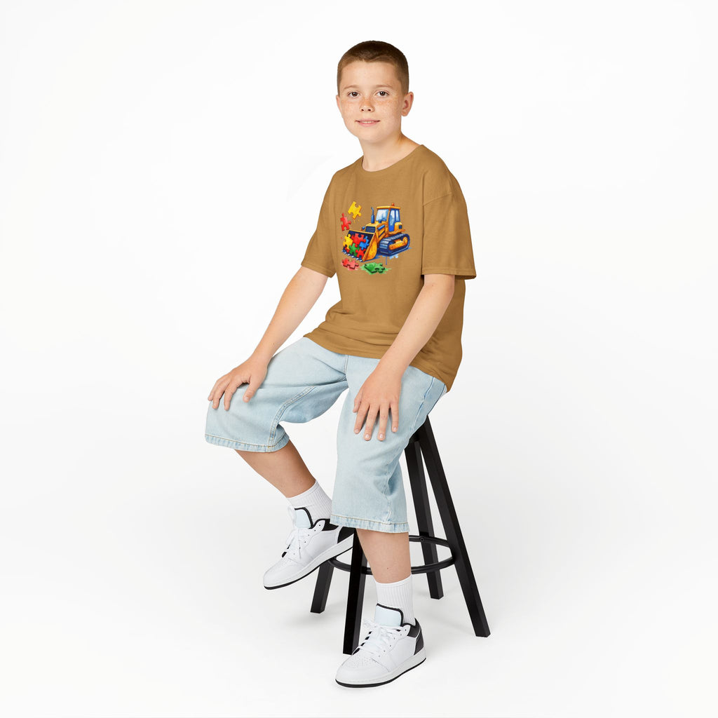 Kids Bulldozer Puzzle Tee — Construction Truck Shirt for Toddlers